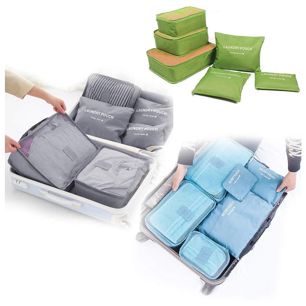 7pcs Waterproof Clothing Storage Bags With Zipper And Handle For Travel And  Home Organization, Include Laundry Bag, Shoe Bag, Travel Cube, Pouch,  Suitcase Organizer, Luggage Compression Pouch